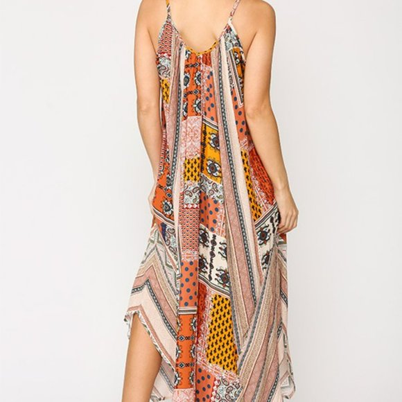 Asymmetrical Spaghetti Strap Summer Dress - Picture 2 of 2